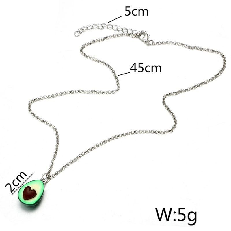 Trendy Heart Avocado Shape Long Pendant Neckfor Women