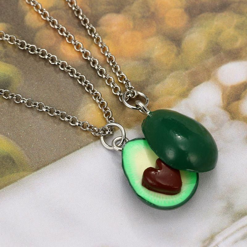 Trendy Heart Avocado Shape Long Pendant Neckfor Women