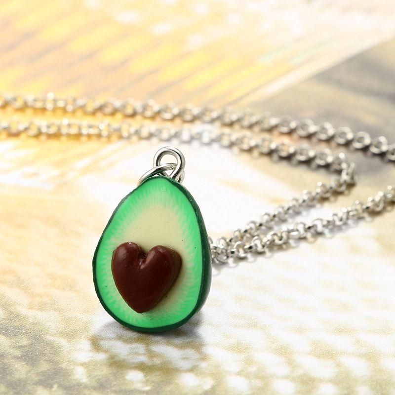 Trendy Heart Avocado Shape Long Pendant Neckfor Women