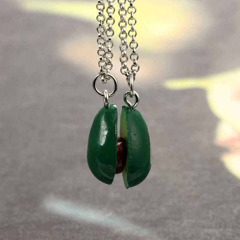 Trendy Heart Avocado Shape Long Pendant Neckfor Women