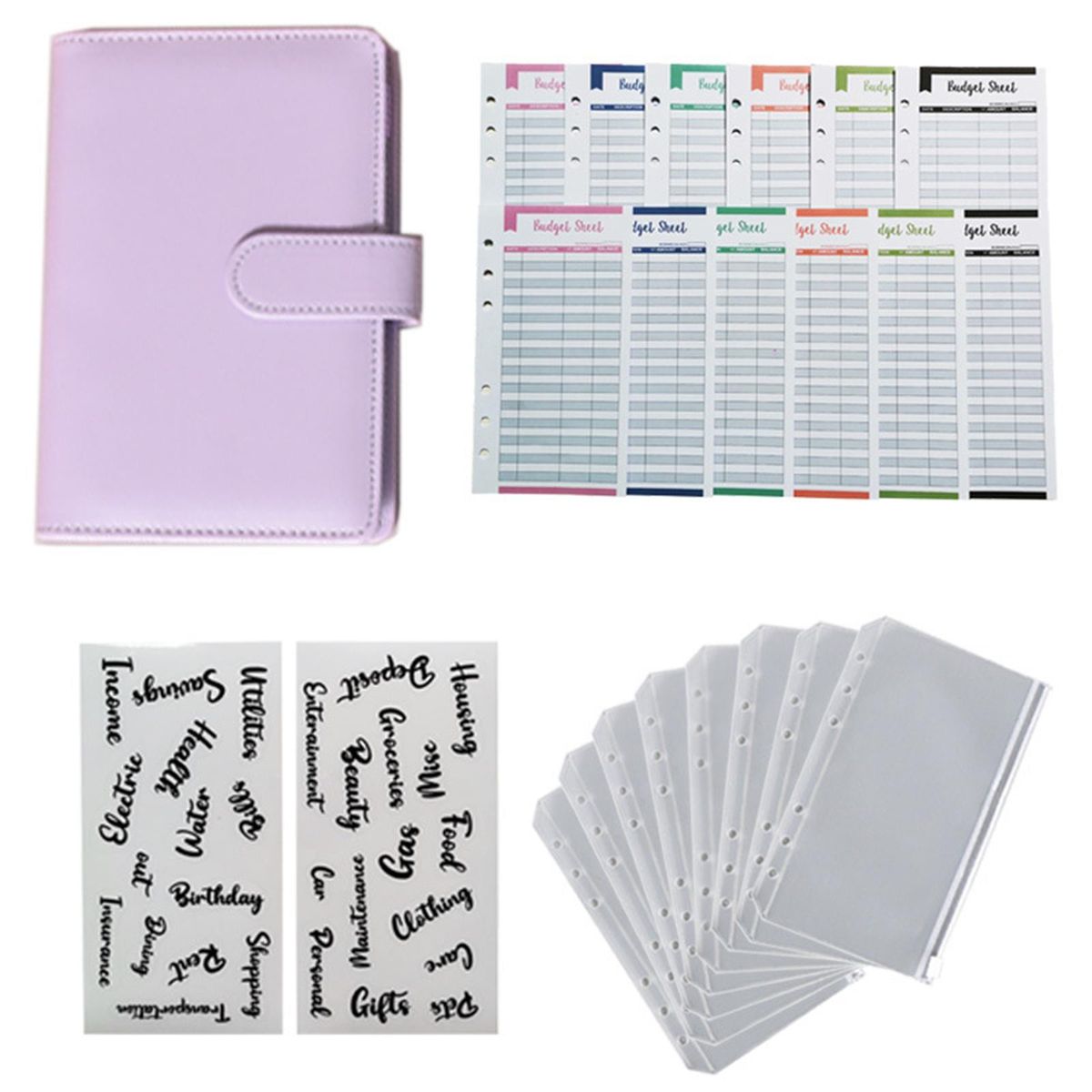 PU Leather A6 Notebook Binder Budget Binder 8 Binder