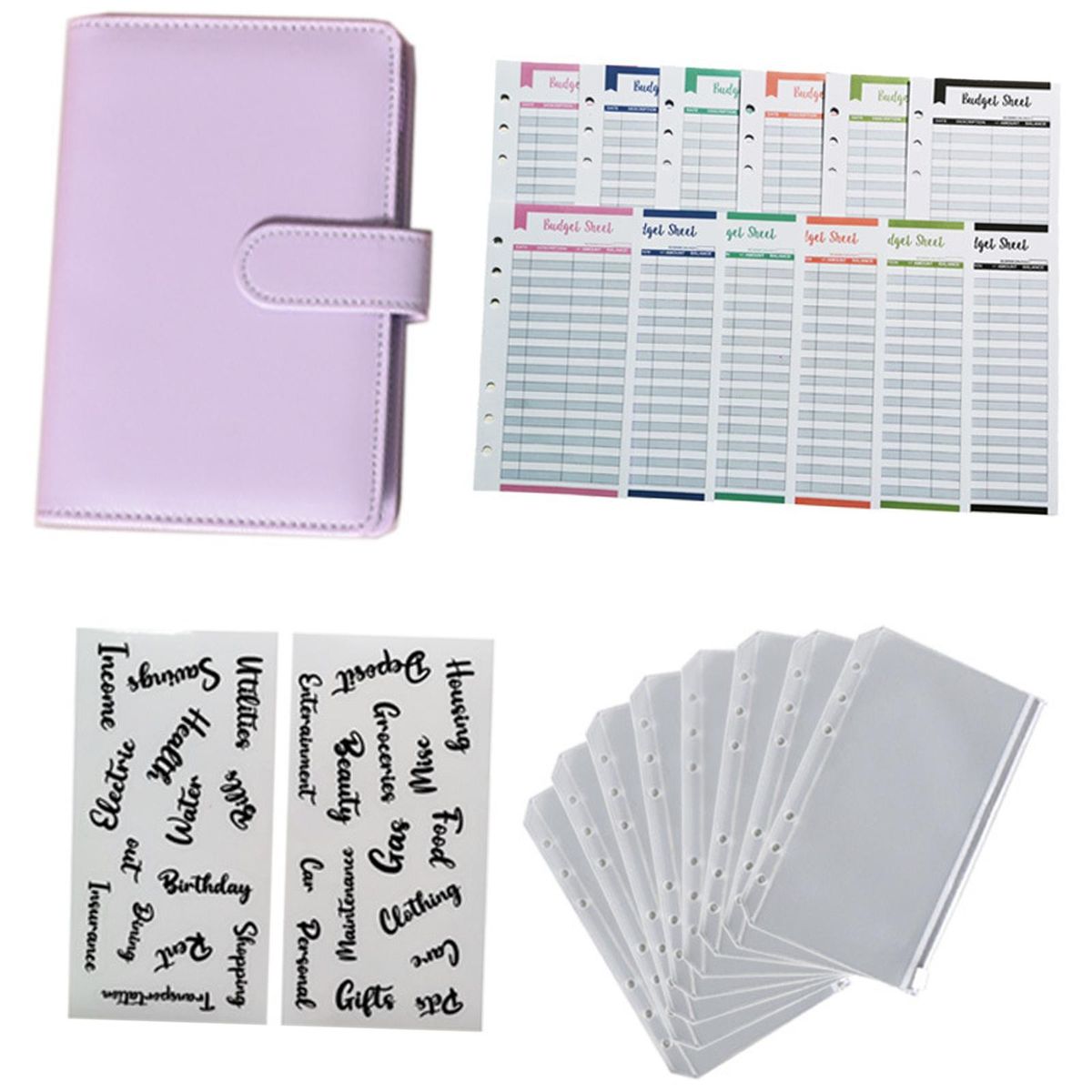 PU Leather A6 Notebook Binder Budget Binder 8 Binder