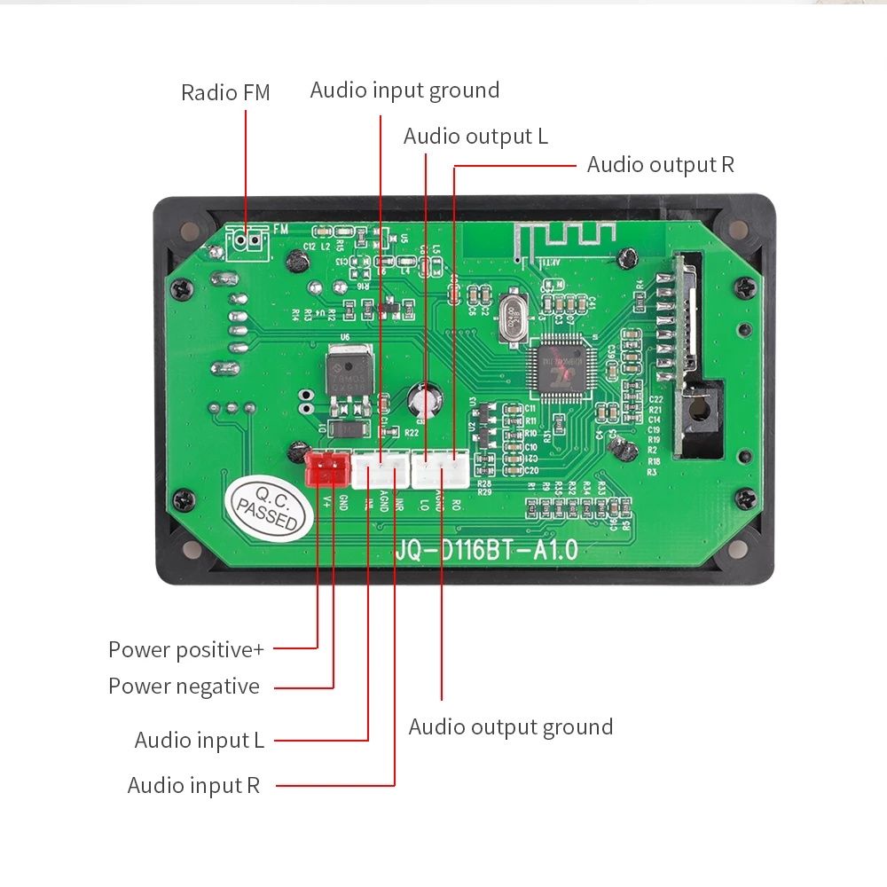 MP3 Player Sound Accessories FM Aux Radio Supports Bluetooth-compatible Calls With Remote Control