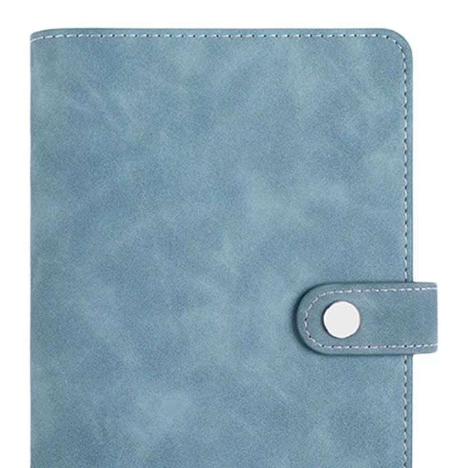 PU Leather Coupon Organizer Lose Leaf Cash Binder Lake Blue