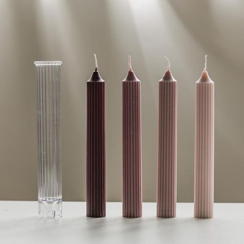 DIY Handmade Supplies Scented Romantic Dinner Candle Injection Mould Long Pillar Gear Tip Wax Acrylic Candle Mold