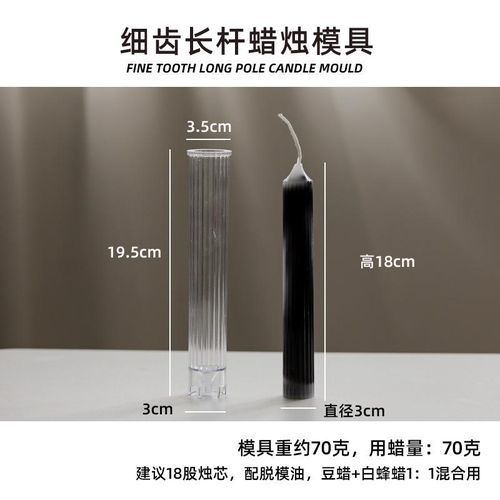 DIY Handmade Supplies Scented Romantic Dinner Candle Injection Mould Long Pillar Gear Tip Wax Acrylic Candle Mold