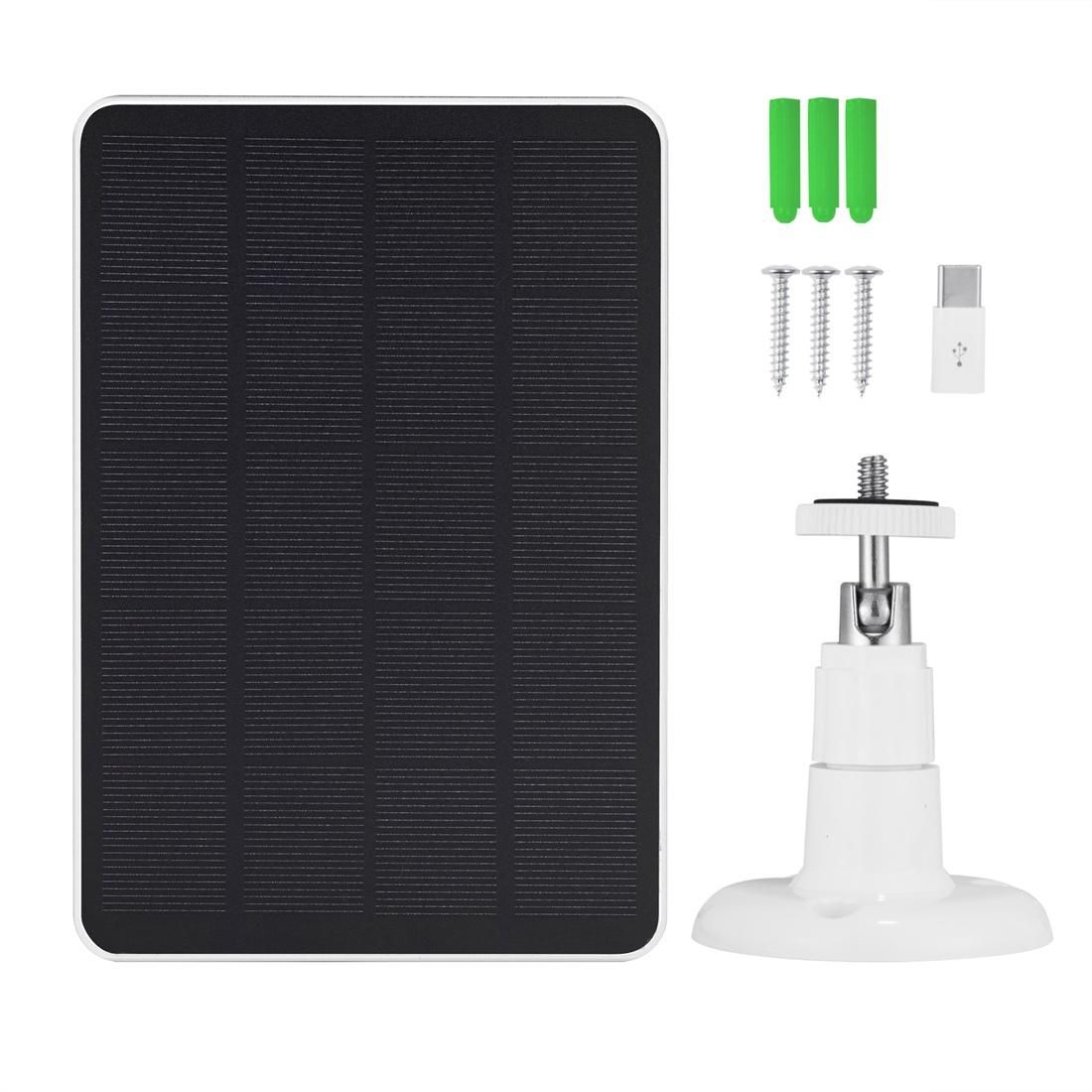 Solar Panel 4W Solar Cells Charger 5V Outdoor Hiking Waterproof Solar Cahrging Panel for Small Home Light System, White