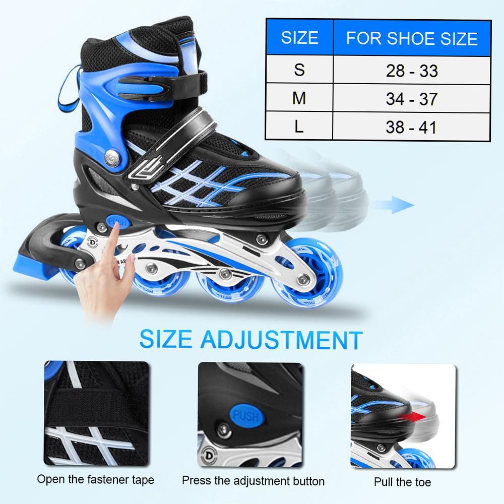 Adjustable Illuminating Inline Skates with Light Up Wheels for Kids and Youth Inline Skates for Girls Boys