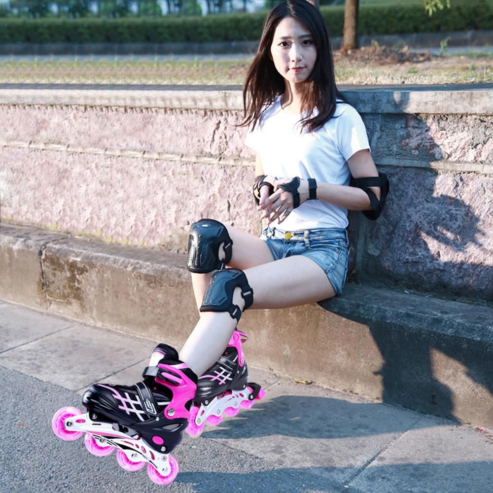 Adjustable Illuminating Inline Skates with Light Up Wheels for Kids and Youth Inline Skates for Girls Boys