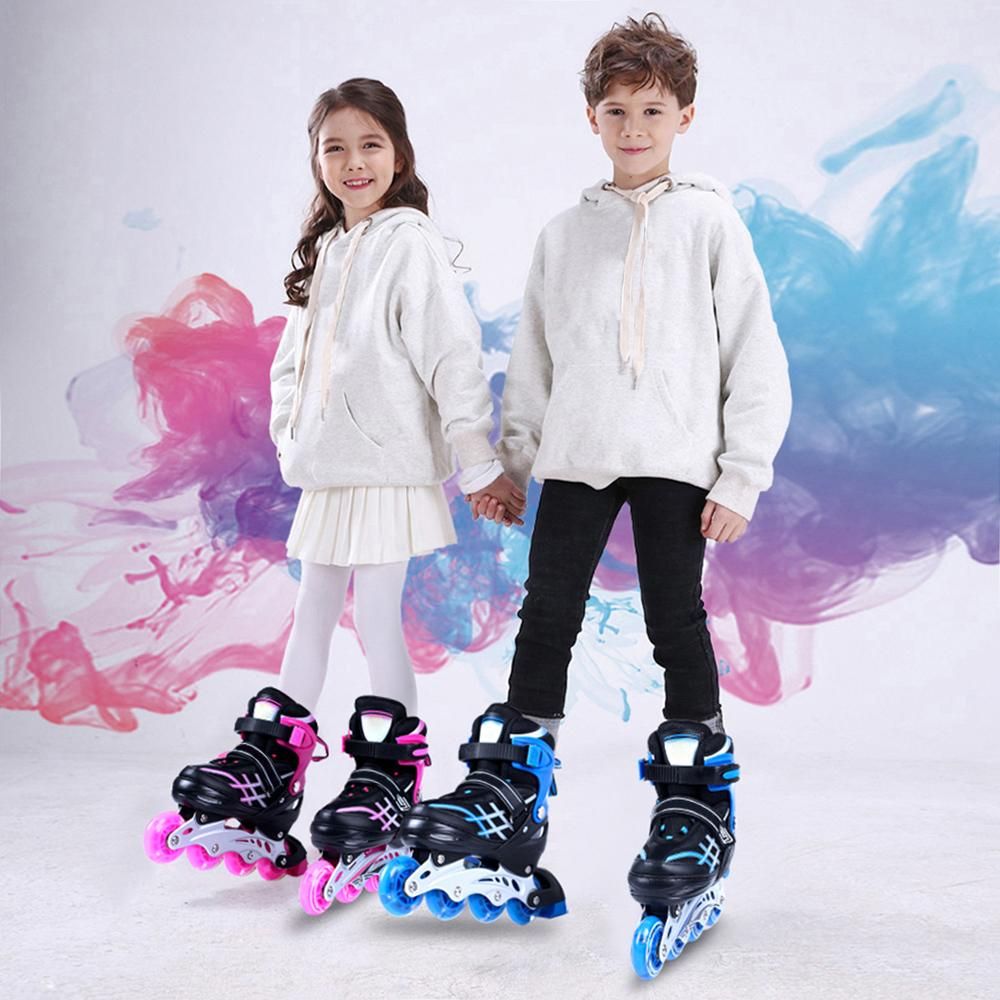Adjustable Illuminating Inline Skates with Light Up Wheels for Kids and Youth Inline Skates for Girls Boys