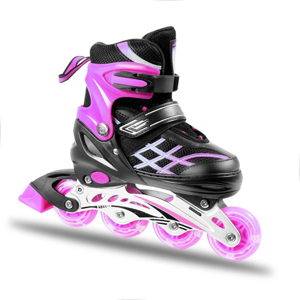 Adjustable Illuminating Inline Skates with Light Up Wheels for Kids and Youth Inline Skates for Girls Boys