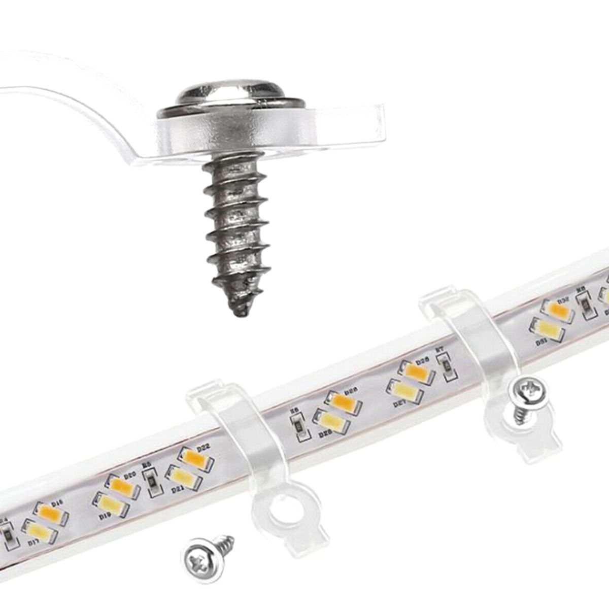 100Pcs Leds Strips Light Mounting Buckles Plastics One-Side