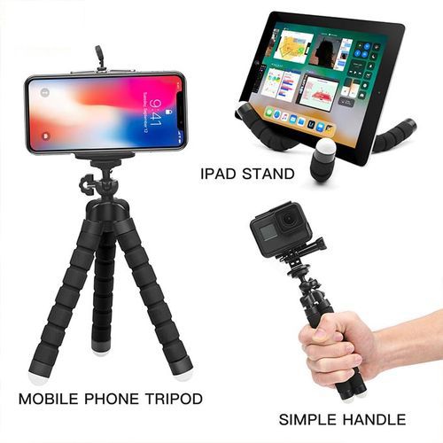 Cell Phone Tripod Moblie Phone Clip Holder Smartphone Camera