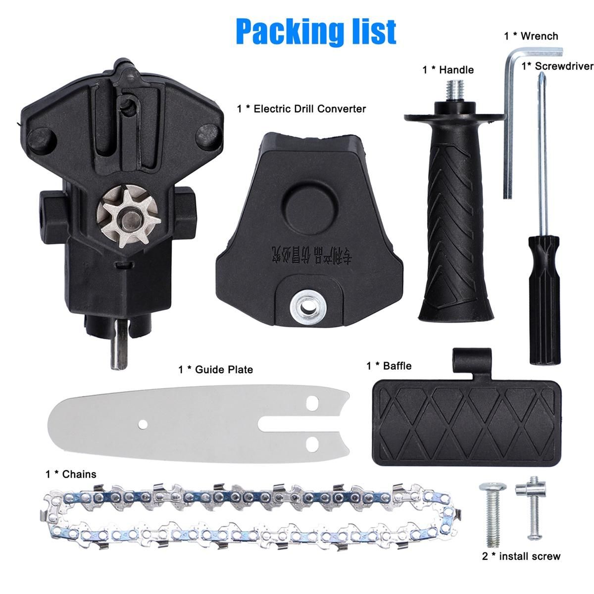 4 Inch Portable Electric Drill Electric Chain Saw Adapter Conversion Head for Electric Drills Woodworking Tools Orange
