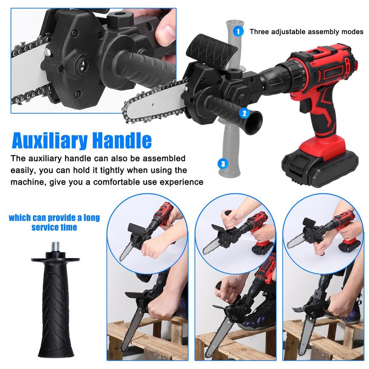 4 Inch Portable Electric Drill Electric Chain Saw Adapter Conversion Head for Electric Drills Woodworking Tools Orange