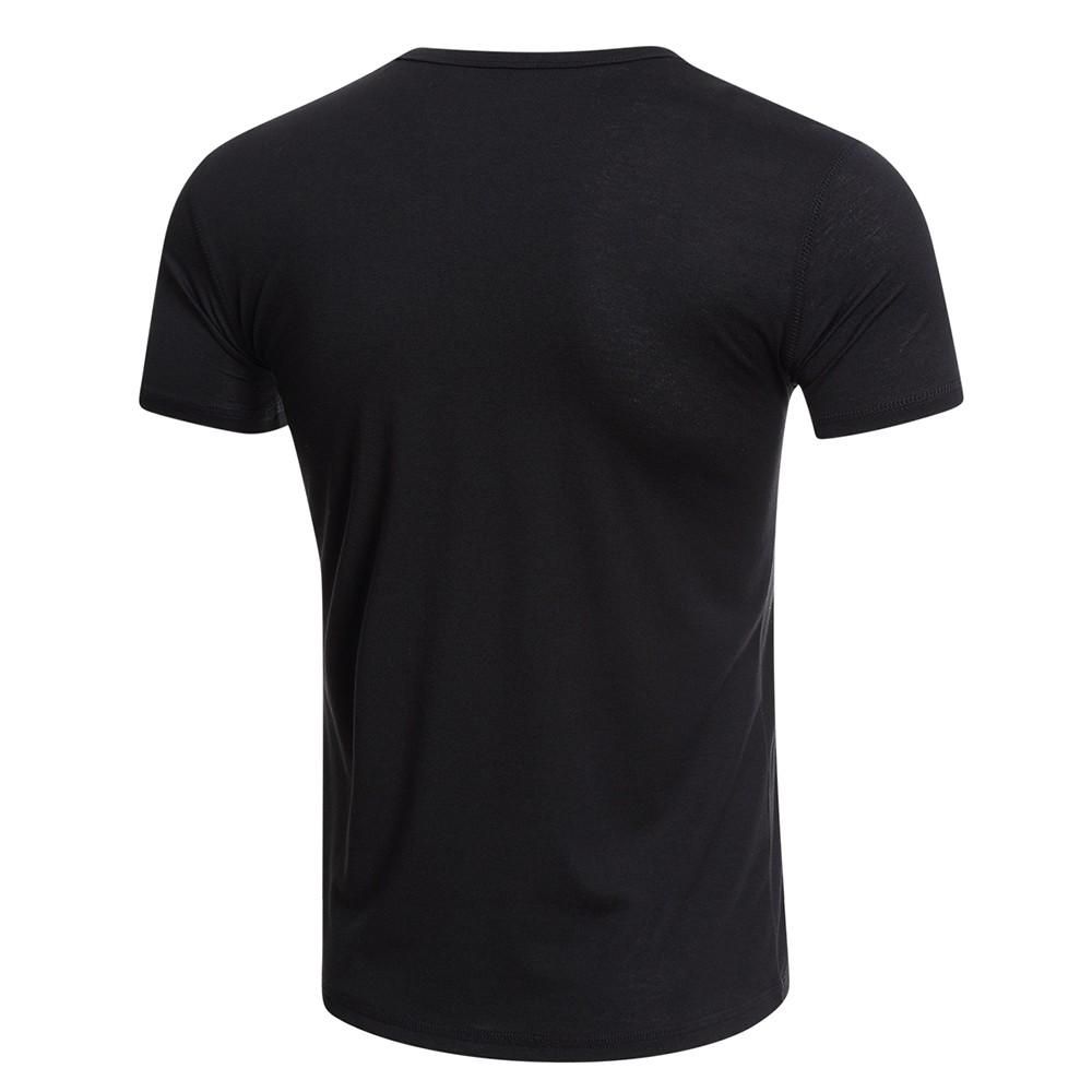 Men Short Sleeved T-shirt O Neck Buttons Solid Street Summer Tees Casual Tops