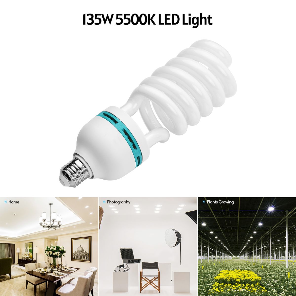 E27 220V 5500K 135W Photo Studio Bulb Video Light