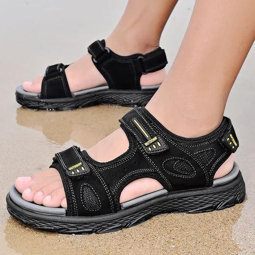 EU 38-44 Leather Men Sandals Summer Handmade Men Beach Sandalias Man Fashion Slippers Outdoor Casual Sneakers