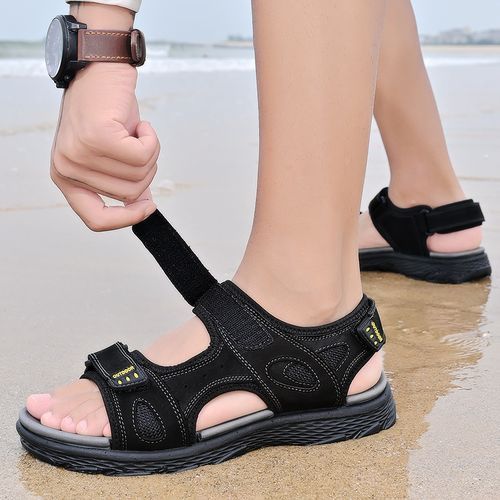 EU 38-44 Leather Men Sandals Summer Handmade Men Beach Sandalias Man Fashion Slippers Outdoor Casual Sneakers
