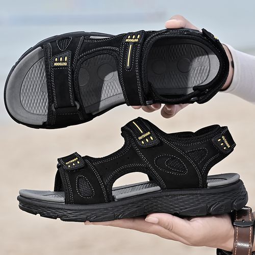 EU 38-44 Leather Men Sandals Summer Handmade Men Beach Sandalias Man Fashion Slippers Outdoor Casual Sneakers