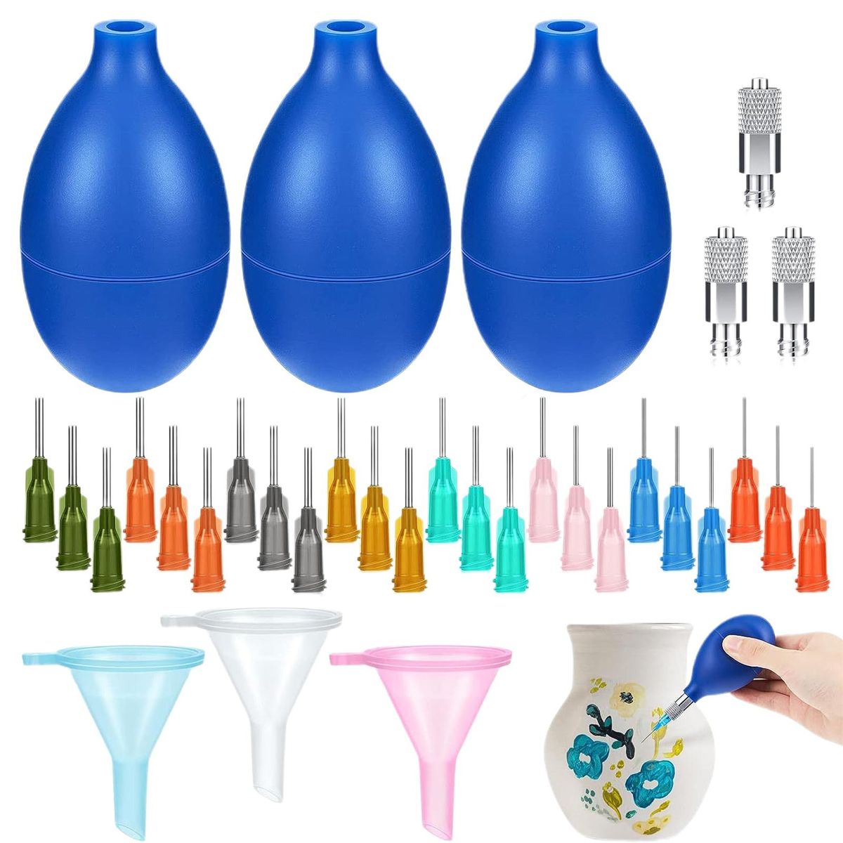 Pottery Smear Bottle Pottery Precision Applicator Set for Easy Blue