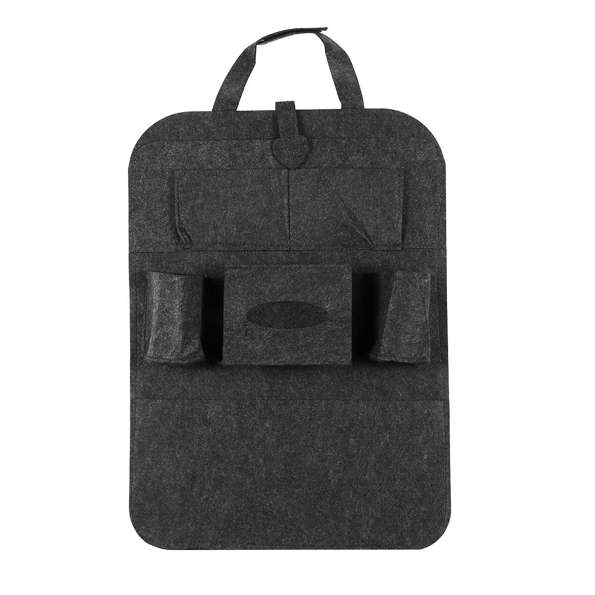Car Back Seat Organizer Multi-pocket Holder Travel Felt Storage Bags Deep Gray