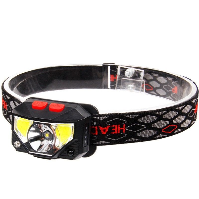 New LED Induction Red Light Fishing Headlight Mini USB