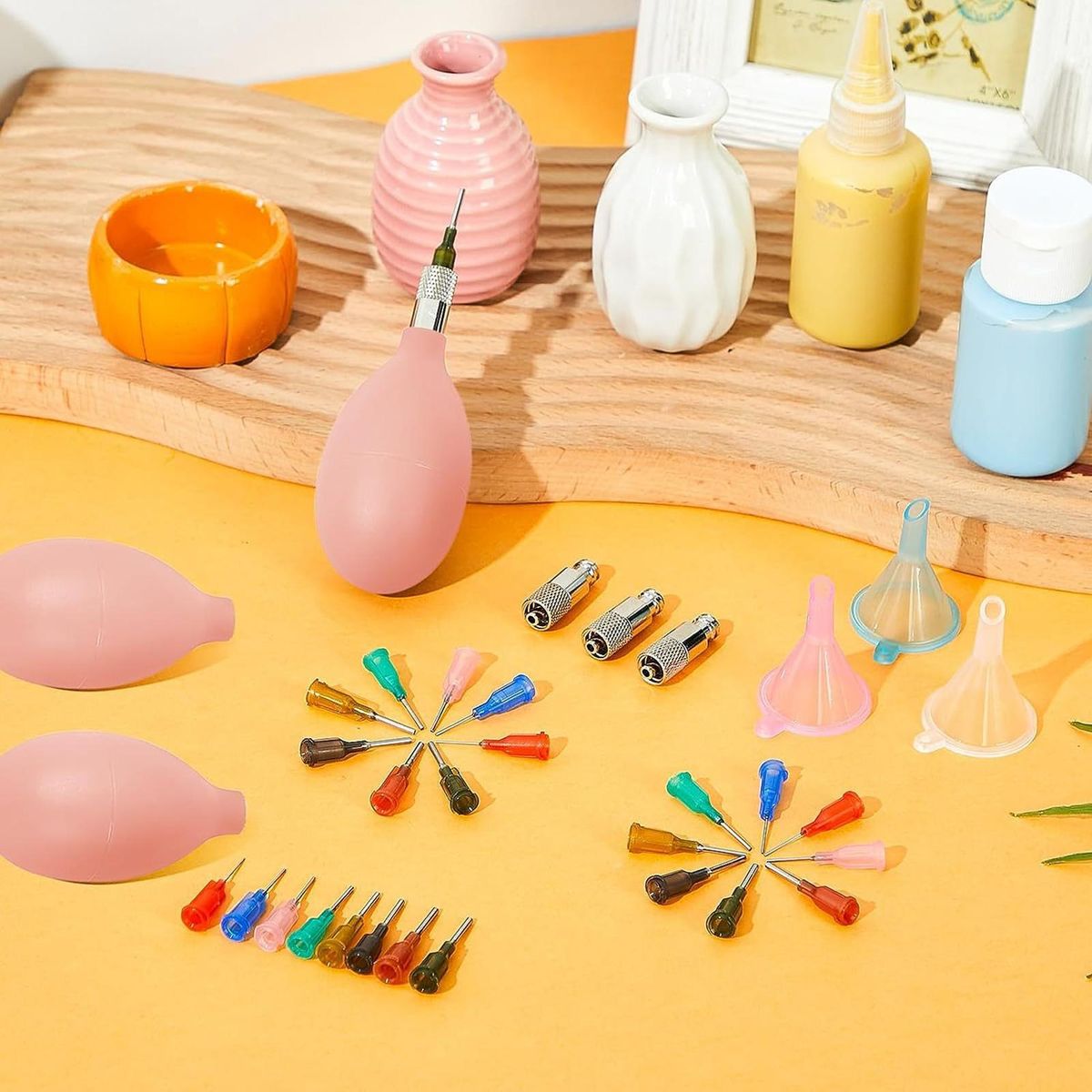 Pottery Smear Bottle Pottery Precision Applicator Set for Easy Pink