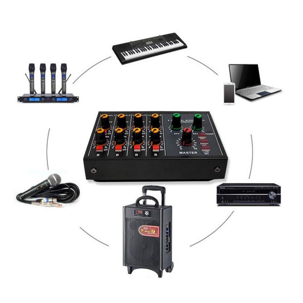 Portable Digital 8-Channel Stereo Sound Mixing Console