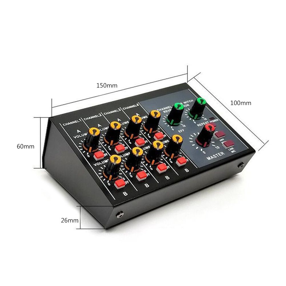 Portable Digital 8-Channel Stereo Sound Mixing Console