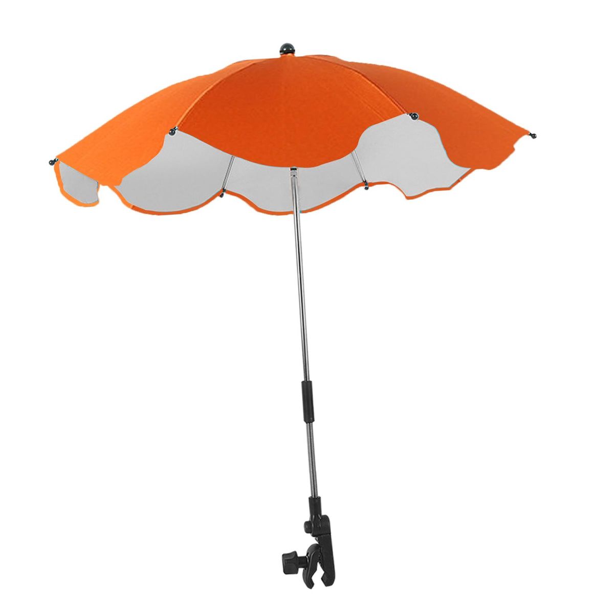 Clamp On Baby Stroller  Sun Shade Pram UPF50+ Large Orange
