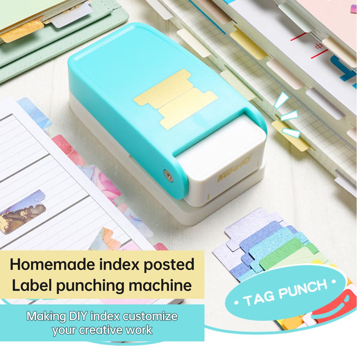 KW-trio BQJ-04 Tab Punch Loose-leaf Separator DIY Index