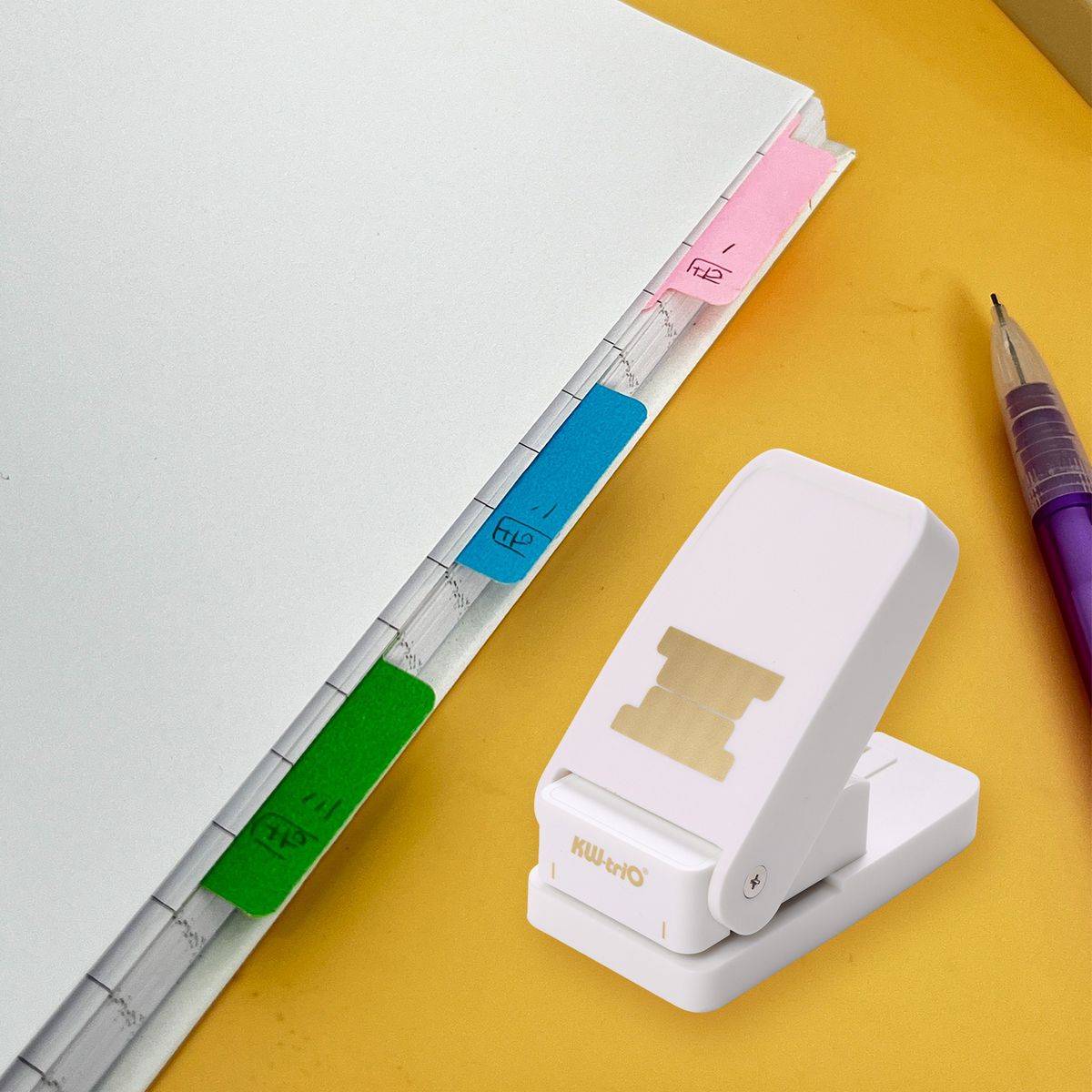 KW-trio BQJ-04 Tab Punch Loose-leaf Separator DIY Index