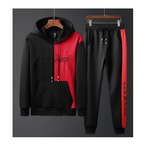 2 IN 1 Suits Mens Sports Suits Casual Tracksuits For Men Black