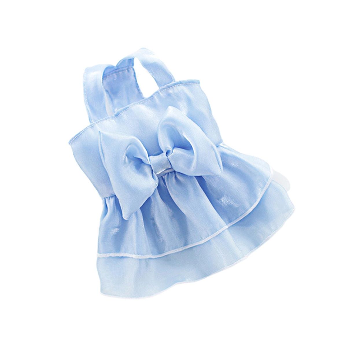 Dog Princess Dress Pet Puppy Dog Bowknot Halter Princess Dress Blue