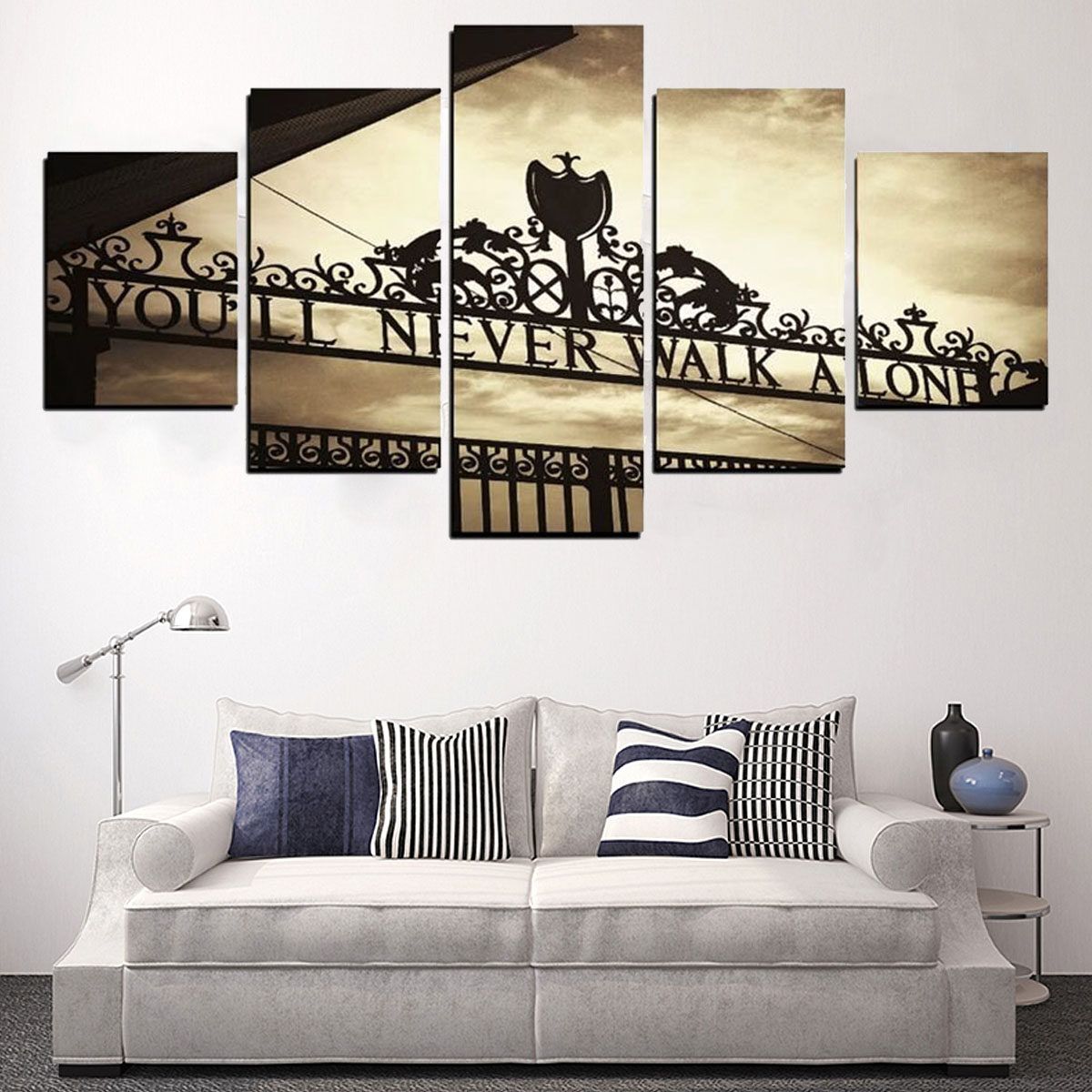 5pcs Frameless Liverpools You'll Never Walk Alone Canvas Pictures Wall Art Decor