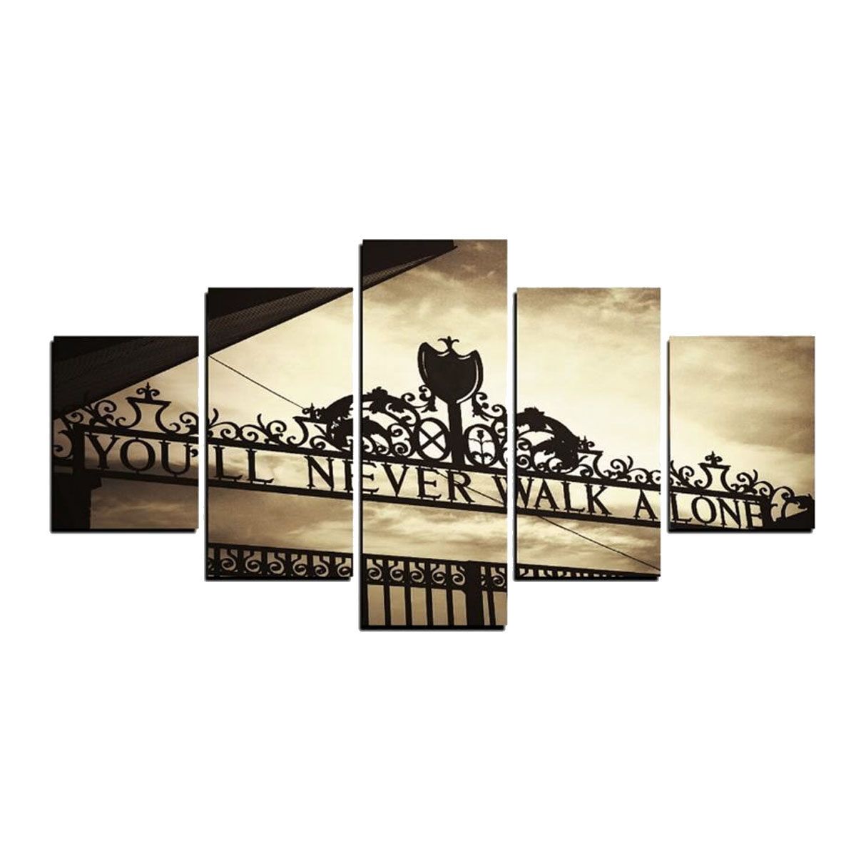 5pcs Frameless Liverpools You'll Never Walk Alone Canvas Pictures Wall Art Decor