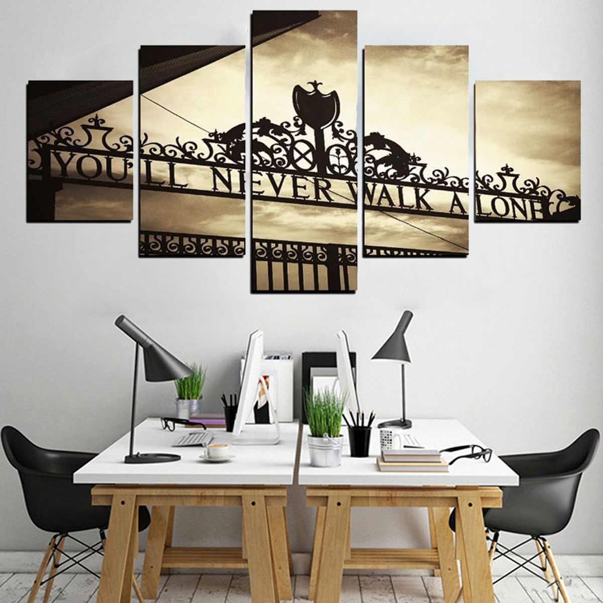 5pcs Frameless Liverpools You'll Never Walk Alone Canvas Pictures Wall Art Decor