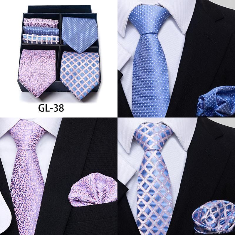 Men'S Tie Gift Box 6-Piece Set 3*Tie+3*Kerchief GL-38