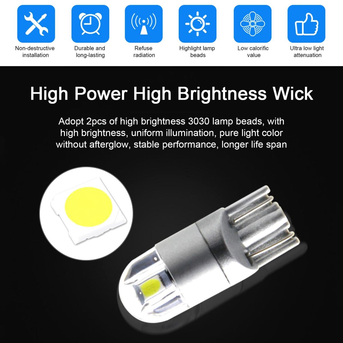 Low Heat Generation Car Width Lights 6pcs Bright Car Led Lights Long White