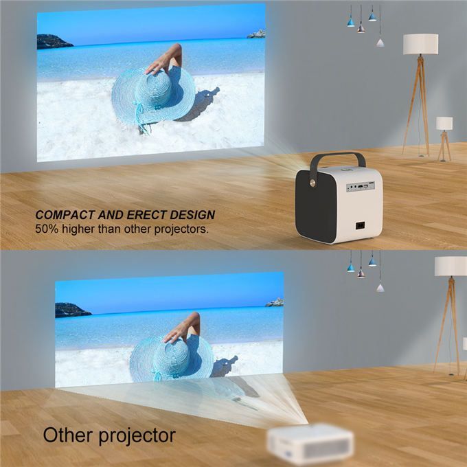 Max 200 "HD Large Screen TV Projector Outdoor Led Bluetooth Android Projetor