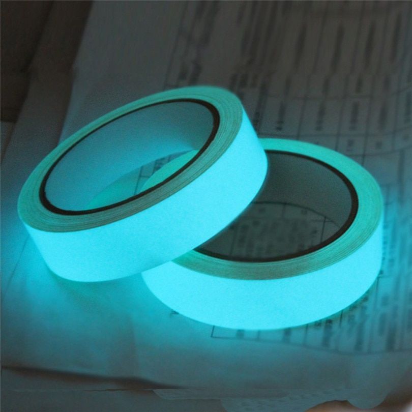 1.5cm*1M Blue/Green/Orange Stored Luminous Tape Self-adhesive Glowing Night /Dark Ty Stage Striking Warning Ty Tape Jj20