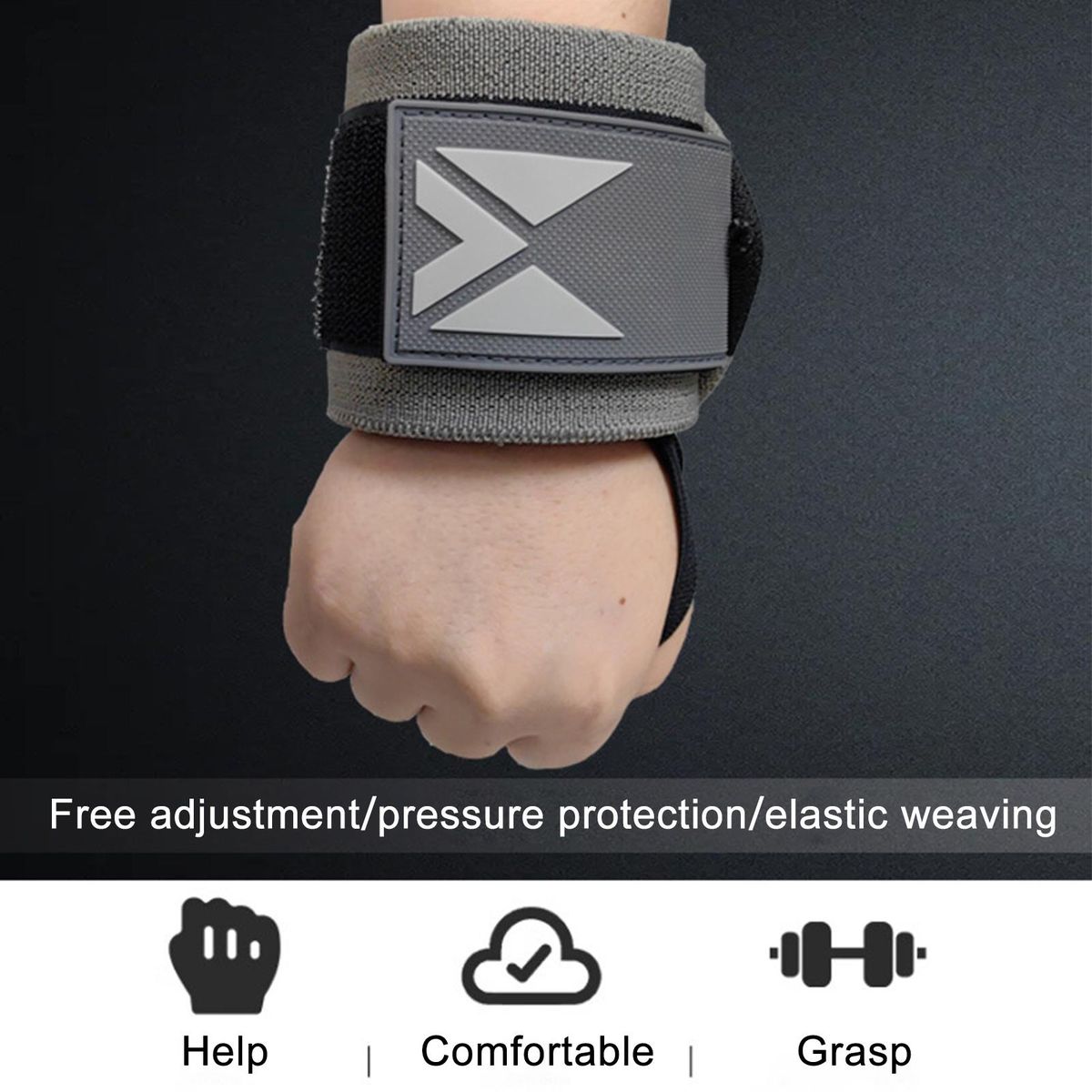 Wrist Braces Premium Wrist Wraps Enhanced Support for Weightlifting Grey