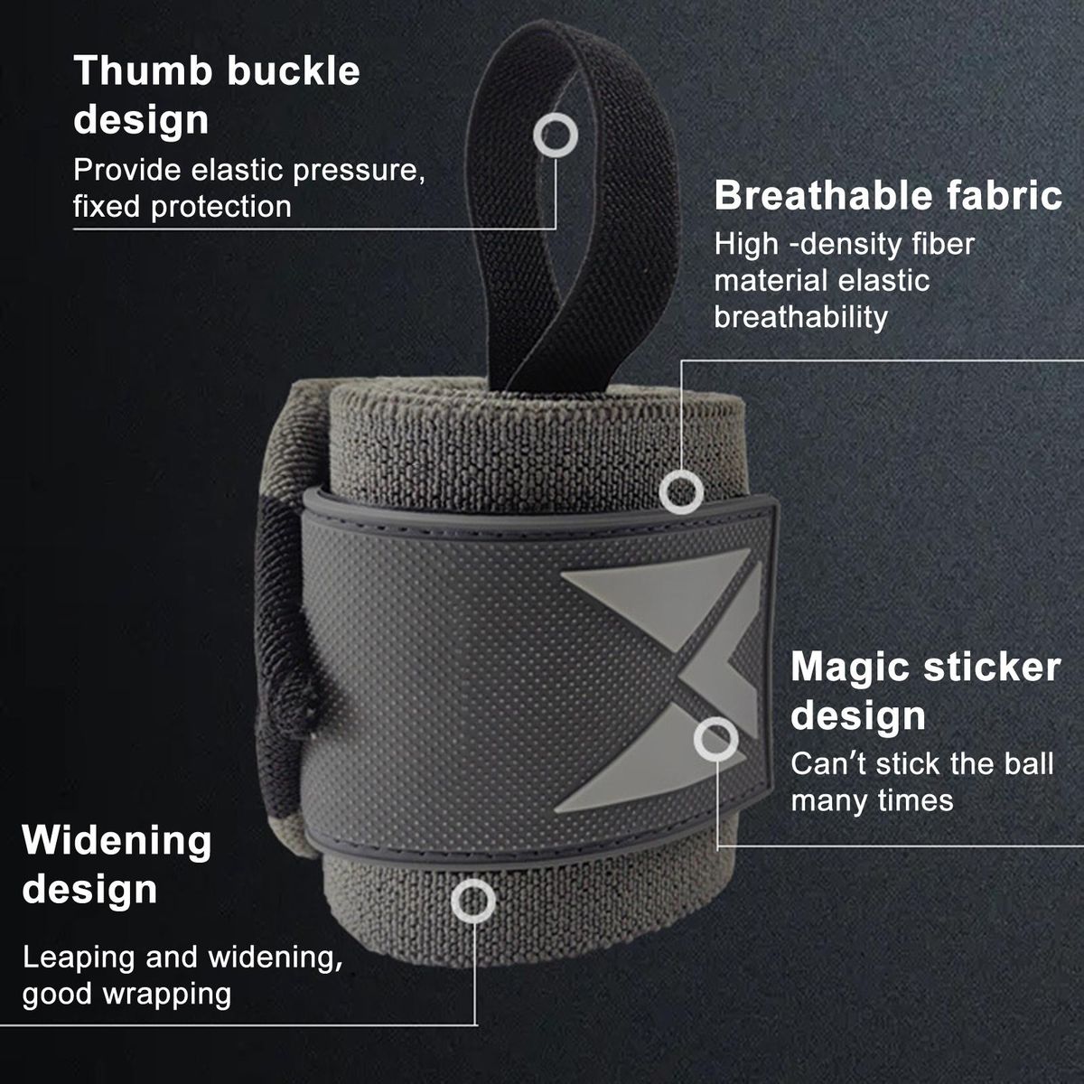 Wrist Braces Premium Wrist Wraps Enhanced Support for Weightlifting Grey