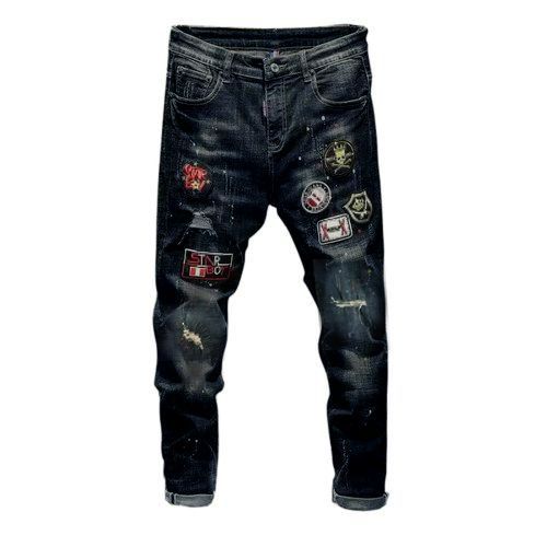 High Quality Men's Street Jeans Personalized Print
