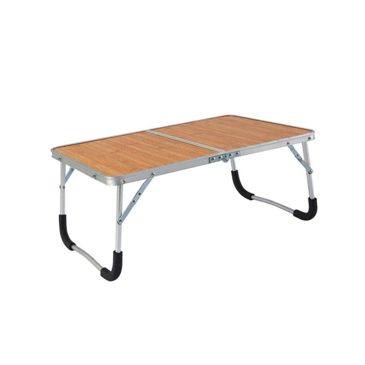 Lightweight Aluminium Folding Camping Picnic Festival Travel Table Computer Desk Brown