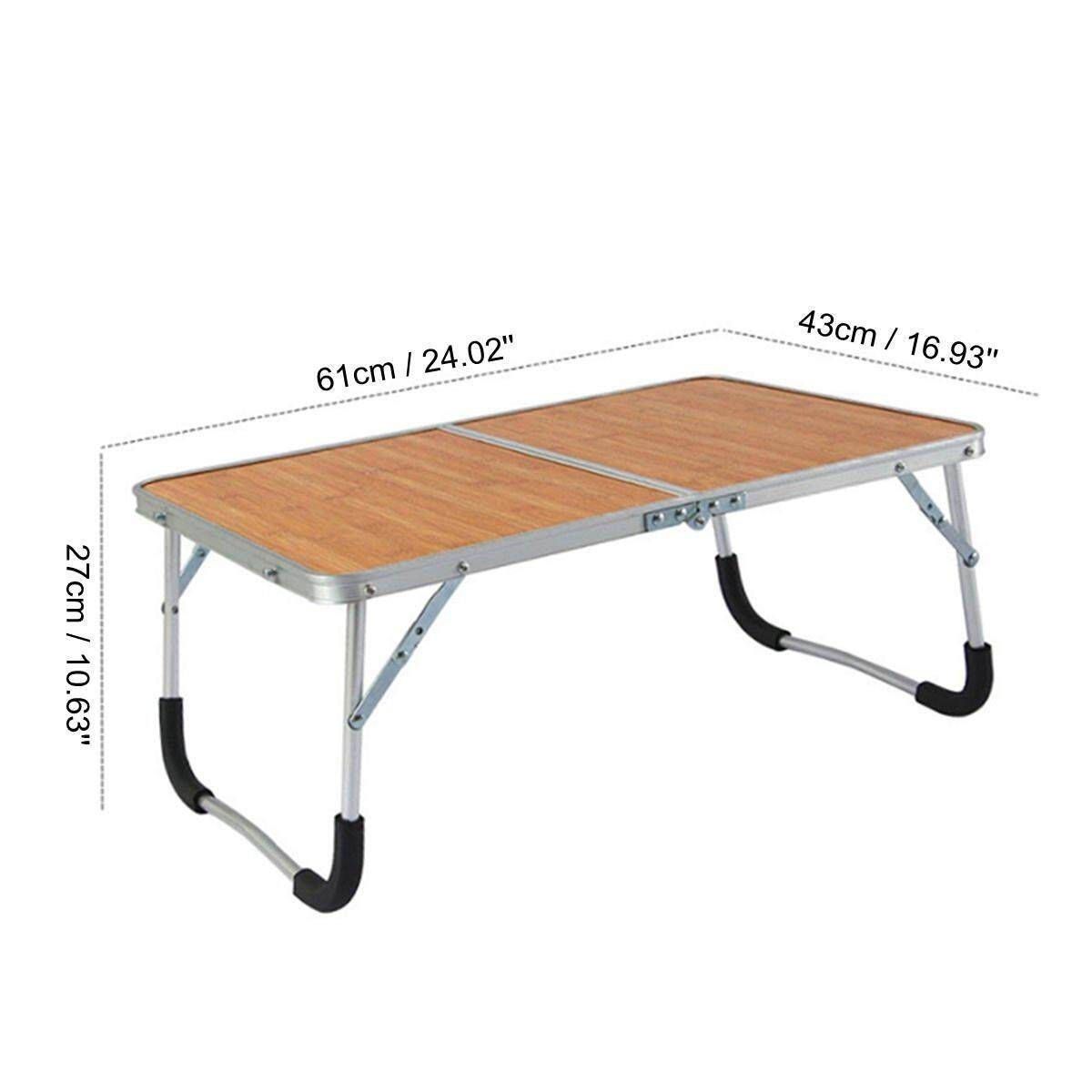 Lightweight Aluminium Folding Camping Picnic Festival Travel Table Computer Desk Brown