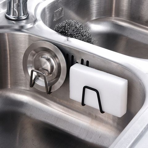 Kitchen Stainless Steel Sponges Holder Drain Drying Rack