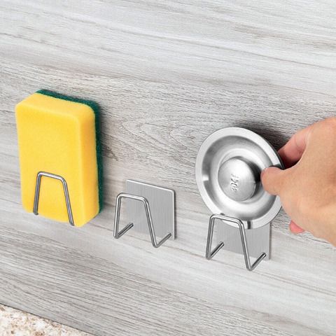 Kitchen Stainless Steel Sponges Holder Drain Drying Rack