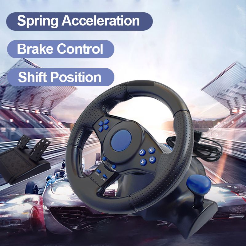 Gaming Steering Wheel PC STEAM Game Racing Wheel Controller For PS4/Switch/Xbox One/Xbox 360 Vibration Pedal  Accelerate 180°
